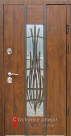 Стальная дверь Дверь с стеклом №2 с отделкой МДФ ПВХ