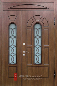 Стальная дверь Двухстворчатая дверь с терморазрывом в коттедж №6 с отделкой МДФ ПВХ